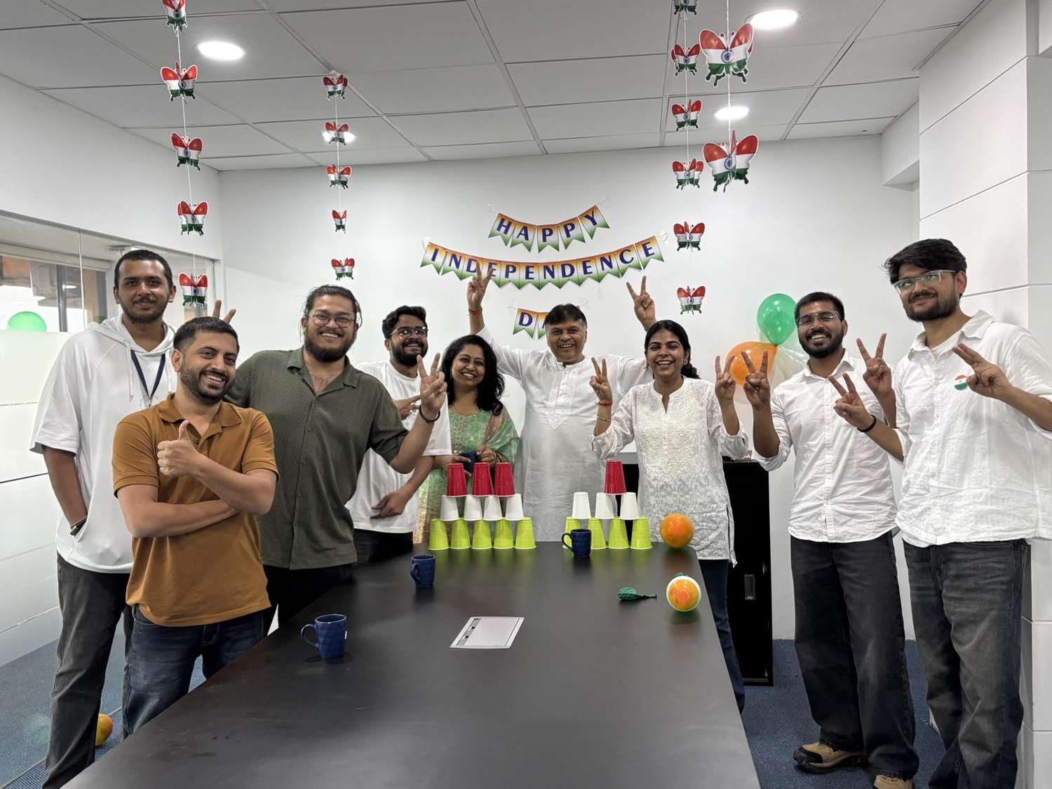 The tiramai team celebrating Independence Day at the Bengaluru office